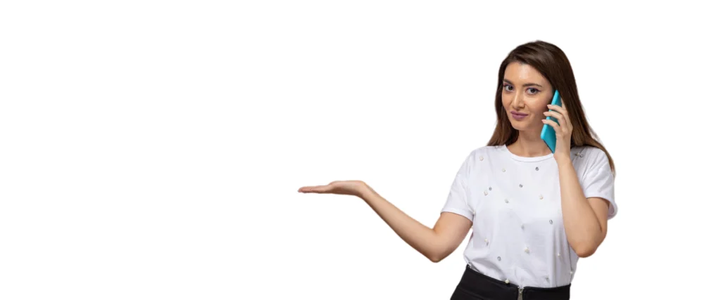 a woman holding her hand out